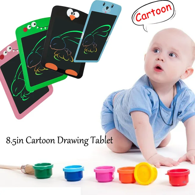 8.5/in Cartoon LCD Writing Tablet Drawing Board Kids Graffiti Sketchpad Toys Handwriting Blackboard Magic Drawing Board Toy Gift 2