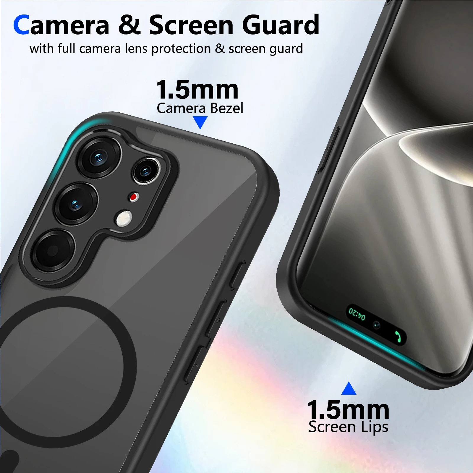 Shockproof Silicone Bumper Clear Airbag Back Cover with Hard Matte Finish