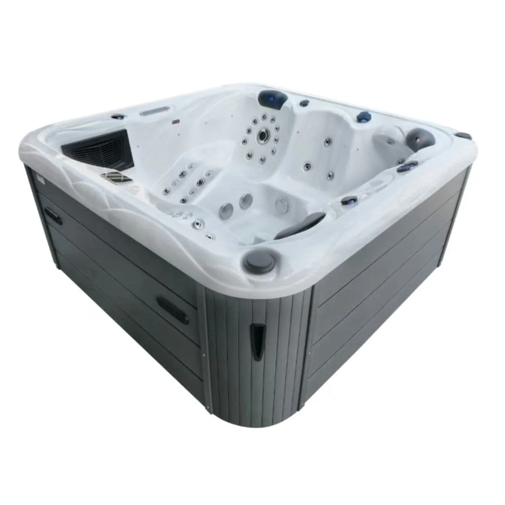 CE Approved Balboa System US Acrylic Massage Spa Tub 5 Person Whirlpool Outdoor Spa Deluxe Garden Hot Tub With 2 Lounger 3