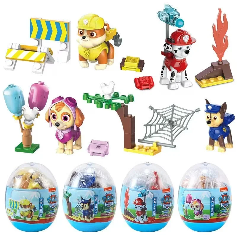 4pcs PAW Patrol Splicing blocks twisting Twisted Egg Mini Chase Marshall Skye Rubble Capsule Assembled Toys For children's Gifts