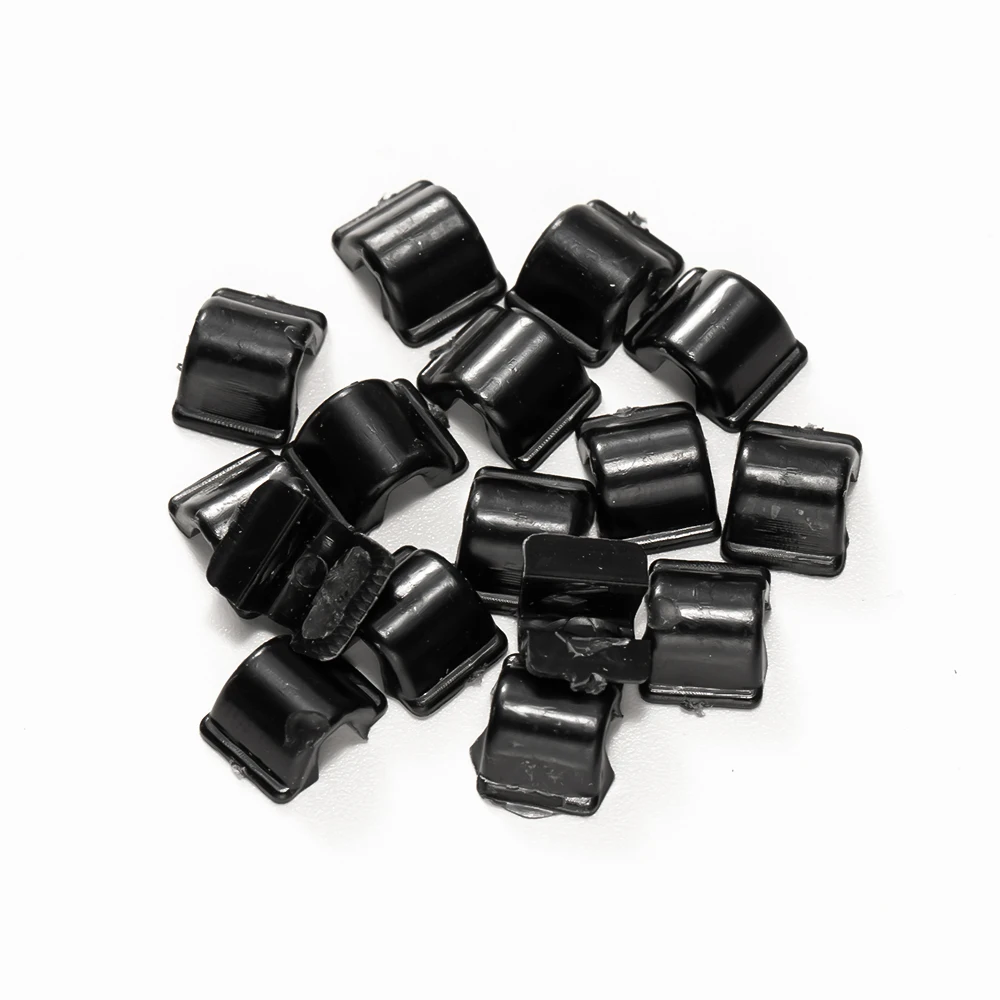100 Stück Kunststoff schwarz weiß Haars eil Basis Einstellungen Schnalle Haarring Gummiband halter Bogen Schmuck Herstellung Zubehör Zubehör – Detail 7