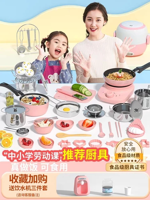 Children's Mini Kitchen Complete Cooking Girl Small Kitchen Set Children's  Puzzle Play House Toys Real Cooking Food Set For Kids - AliExpress