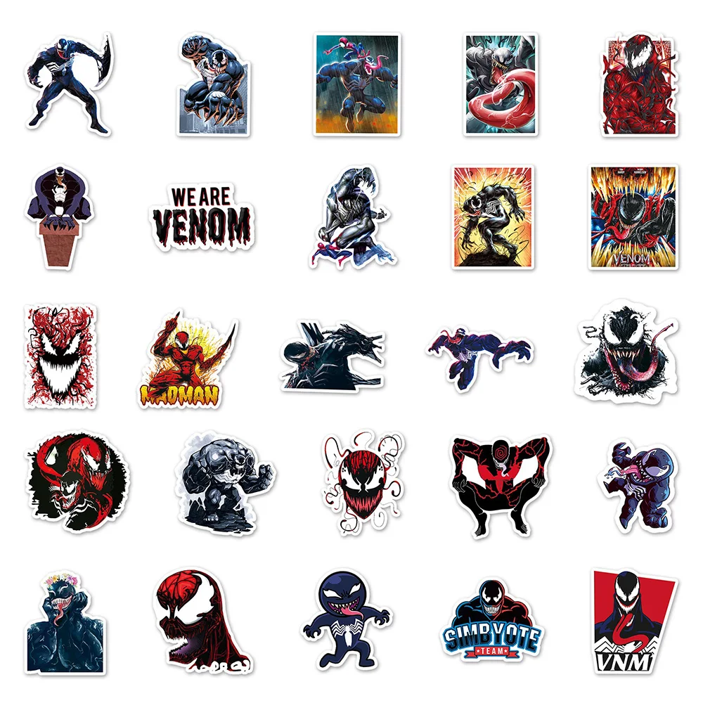 10/30/50PCS Anime Disney Marvel Venom Cartoon Stickers DIY Guitar Laptop Luggage Skateboard Graffiti Decals Fun for Kid Toys images - 6