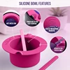 Thickening Heat-resistant Silicone Bowl Wax Warmer Hair Removal Waxing Pot Silicone Spatula Reusable DIY Mask Bowl 4