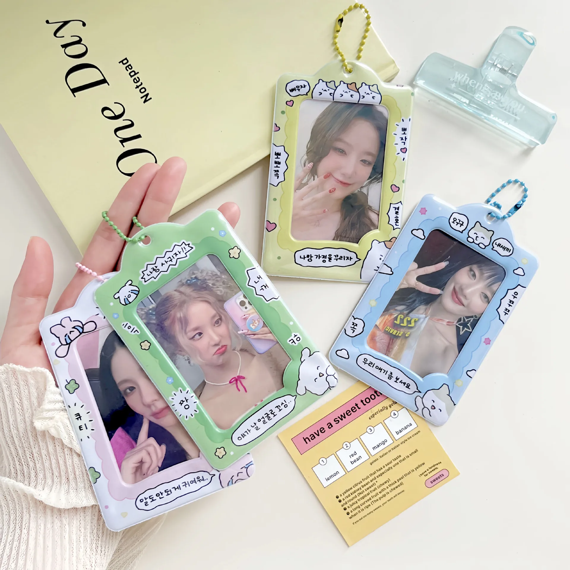 

3 Inch Cute Photocard Holder Korean Card Keychain Anime Binder Photocards Live Instax Mini Photo Album for Photograph Korea Idol
