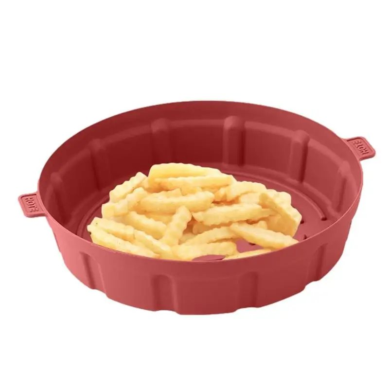 

Silicone Air Fryer Basket Reusable Oven Tray Microwave Liner Bakeware Liner Round High-Temperature Resistant Toaster Liner