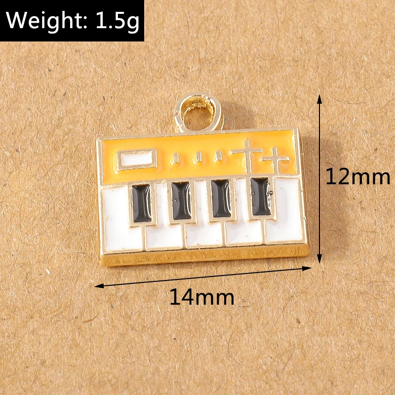 10 Stück gemischte niedliche Emaille-Gitarren-Musik-Anhänger für Schmuckherstellung, DIY-Ohrringe, Anhänger, Halsketten, handgefertigte Armbänder, Bastelgeschenke – Detail 6