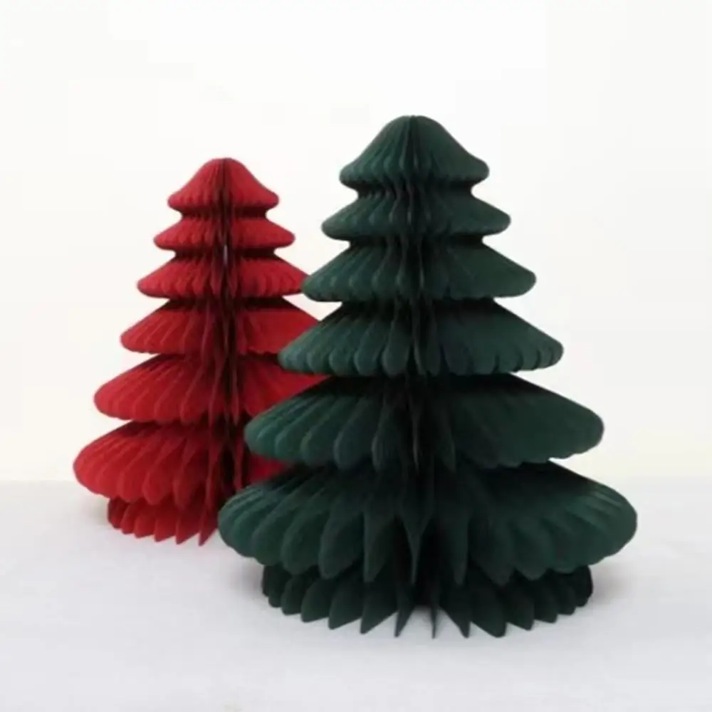 Christmas Honeycomb Ball 3D Christmas Tree Ornament Paper Hanging Xmas Decoration Party Favors Navidad New Year Kids Gift