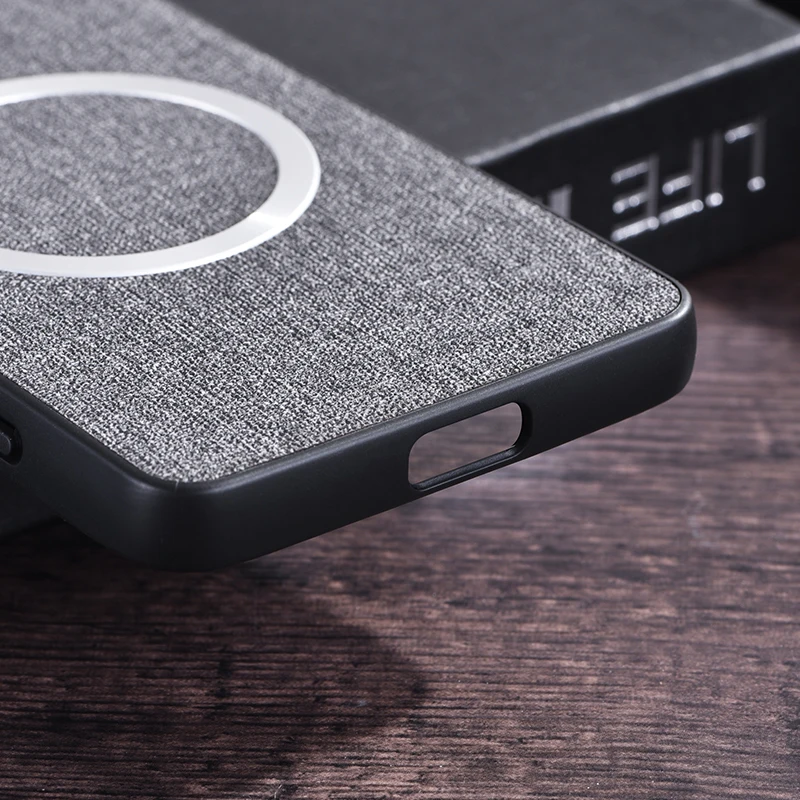Premium Cloth Texture Magnetic Wireless Charging Hard Cover