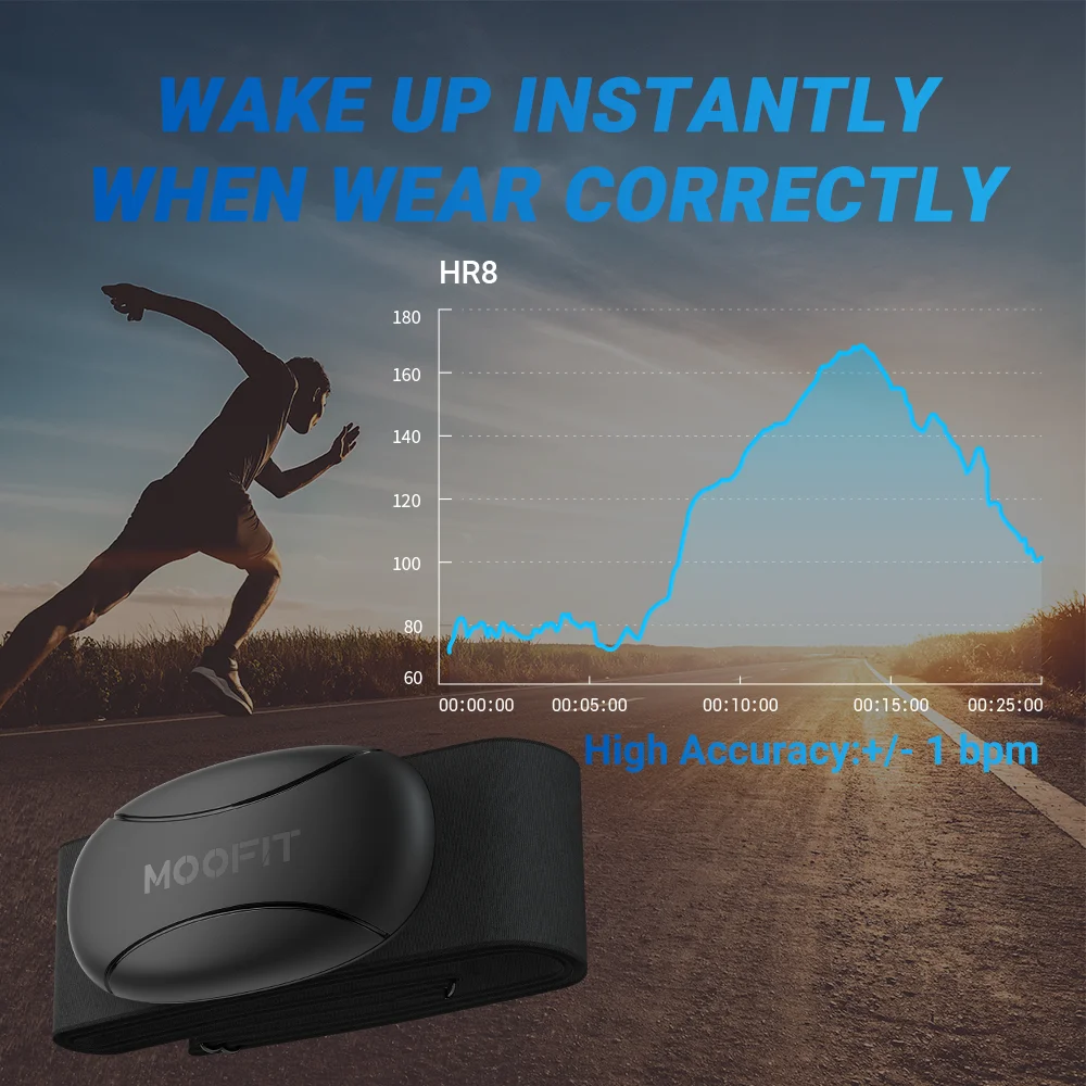 MOOFIT-ɹڼ   Ʈ,   ANT + ɹڼ , IP67  HRM , Zwift, w ȣȯ 