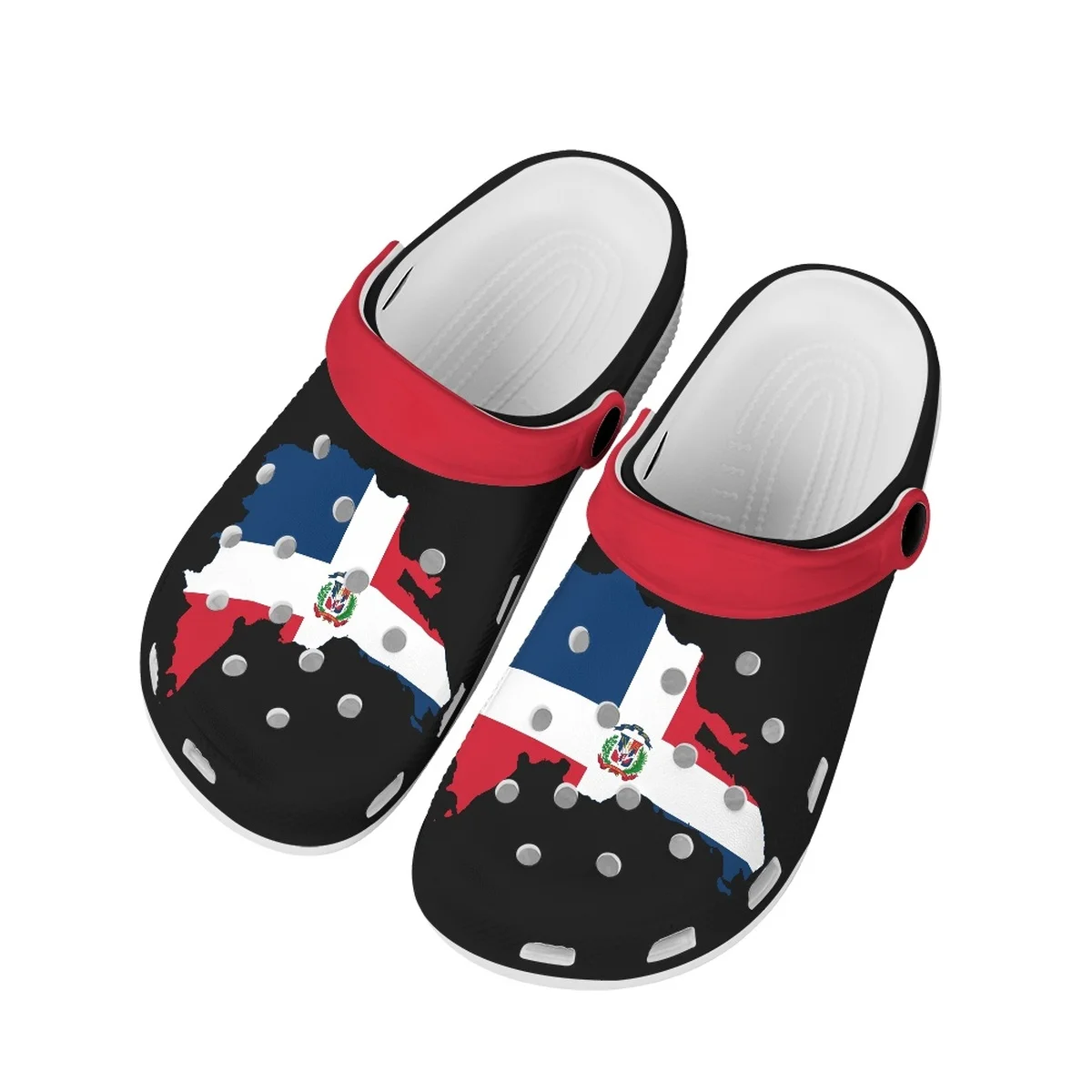 INSTANTARTS Summer Outdoor Non-slip Sandals Dominican Republic Flag Light Flat Beach Shoes Unisex Couple Indoor Bedroom Slippers