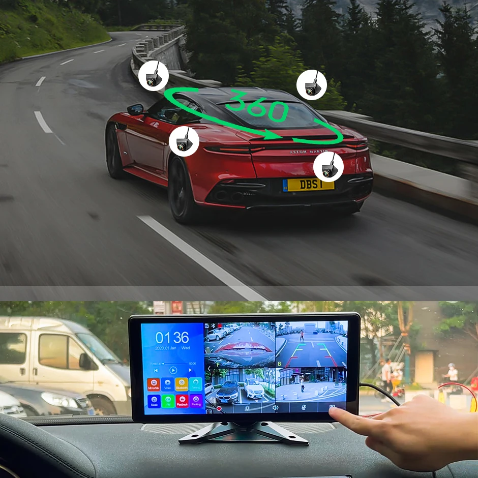 ̼ ְ/RV/SUV/MPV/ 4PCS 360 ̴ AHD  ĸ ī޶  10.36 4CH  ȭ  MP5 DVR 