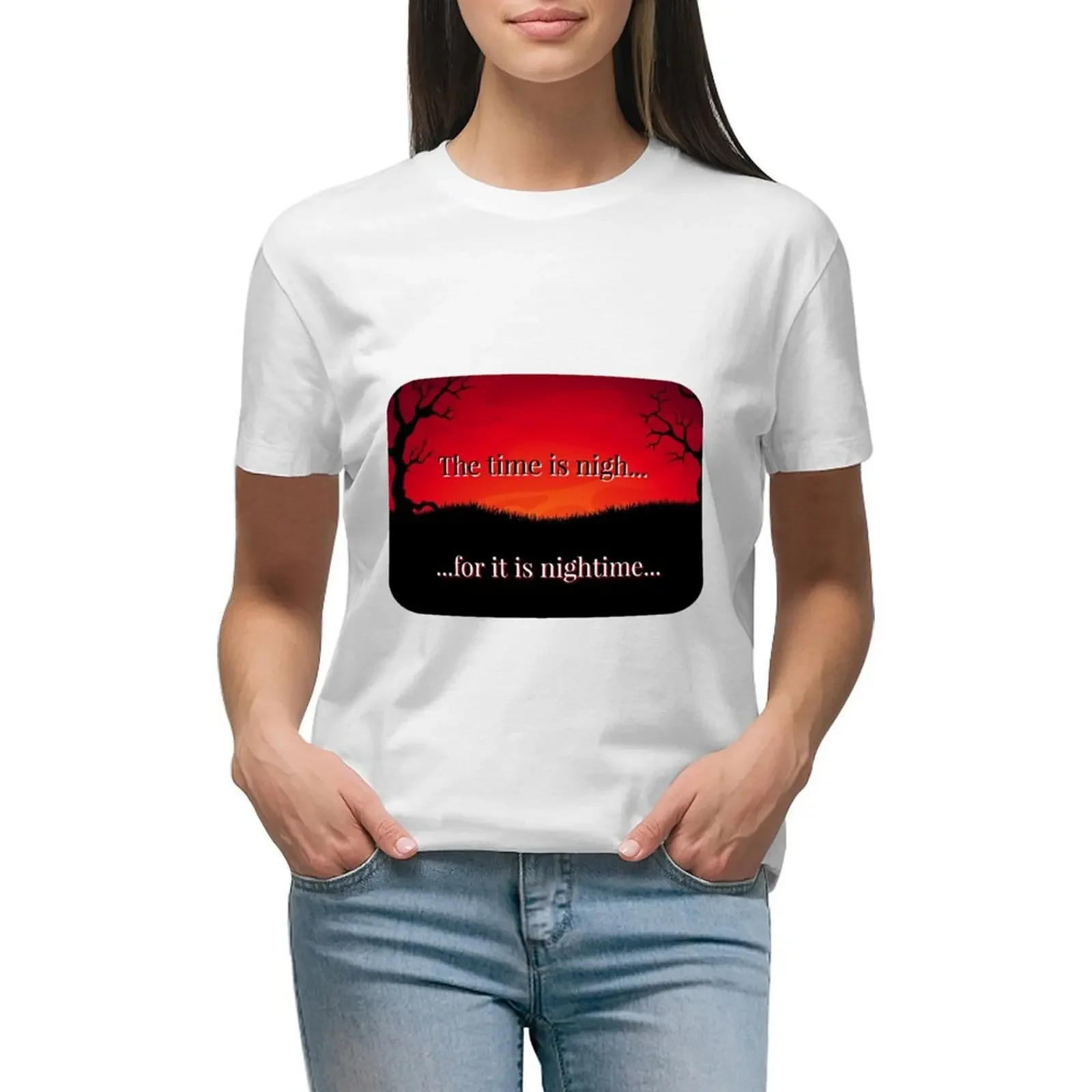 

Nightime T-shirt cute clothes animal print shirt for girls Women's summer blouses 2024