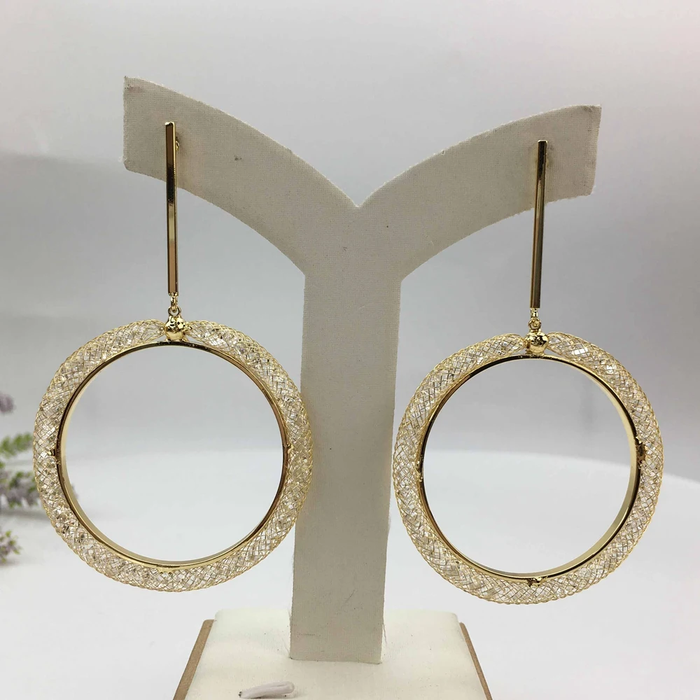 

Yuminglai Hoop Earrings Women Girls Big Circle Dangle Earrings Unique Dubai Drop Earrings For Female Statement Jewelry FHK15676