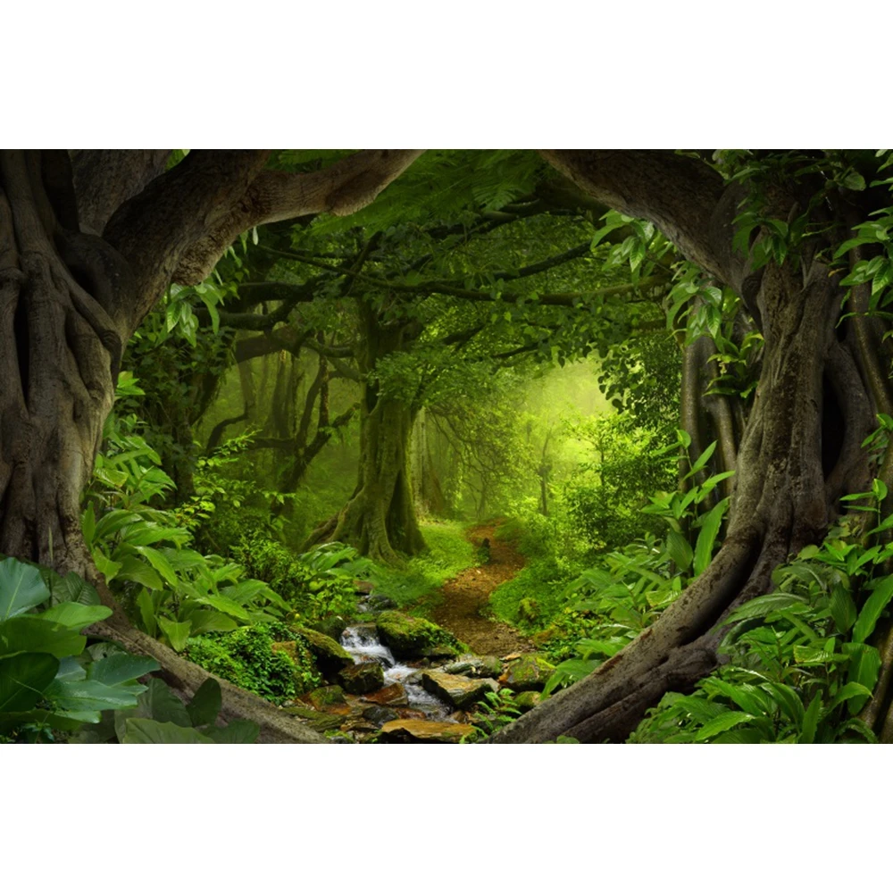 Tropical Jungle Green Forest Backdrop Photography Rainforest Natural Landscape Adventure Photo Studio Background Custom photo backdrop