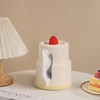 Ceramic Tissue Box Strawberries Cake Shape Cartoon Cake Home Desktop Storage Paper Towel Holder Napkin Holder Home Decoration 2