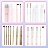 12/15pcs A Set Nail Brush Adhesive Diamond Phototherapy Line 3D Painting Brush Classic Style Fashion DIY Nail Art Tool 1