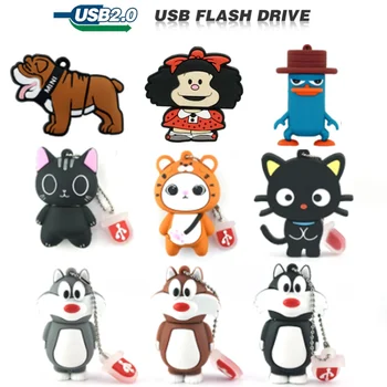 USB 플래시 드라이브 만화 귀여운 고양이, U 디스크, 16G 동물, 검은 고양이, 64G, 128G, 256G 메모리 스틱, 창의적인 선물 펜 드라이브, 32GB, 4GB, 8GB