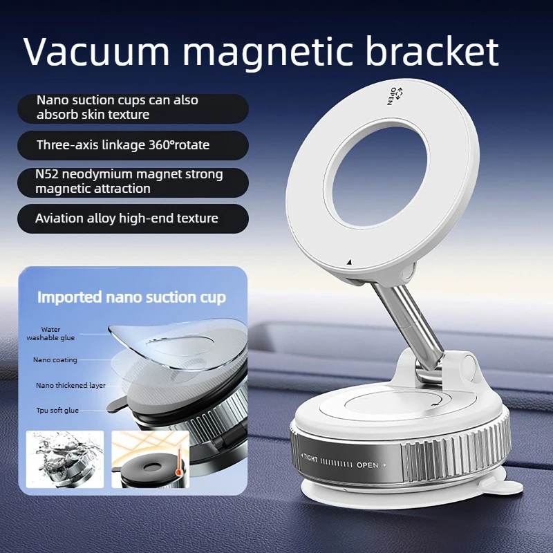 Ultra-Stable Magnetic Car Phone Mount with 360° Rotation - Sleek Minimalist Dashboard Stand