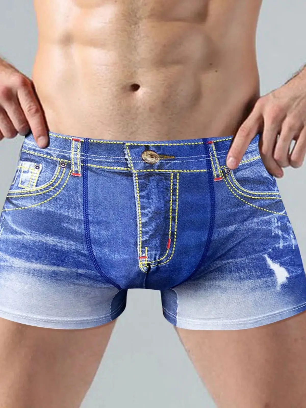 

New Fashion Brand Men Denim Underwear 3d Sexy Boxers Jeans Shorts Classic Print Boxers Mens Cowboy U Convex Pouch Underpants
