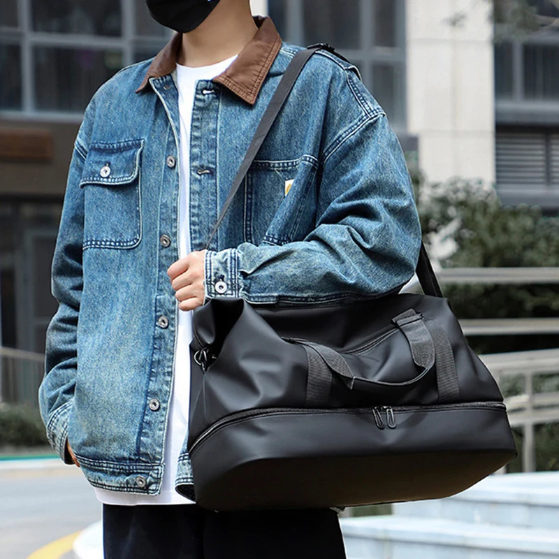 Sports Bag Waterproof Yoga Fitness Training Gym Handbag with Shoe Compartment Large Weekend Overnight Pack Dry Wet Travel Bags 6