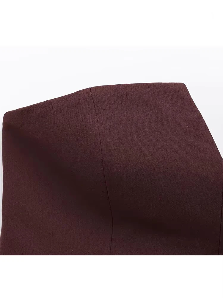 TFMLN Womens Strapless Crop 2025 Tops Basic Sleeveless Office Lady Tops Trend Street Fashion Classic Solid Tube Tops