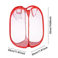 Foldable Laundry Basket Mesh Washing Laundry Bag Dirty Sorting Basket Kids Toys Sundries Home Bin Hamper Storage Box Organize 6