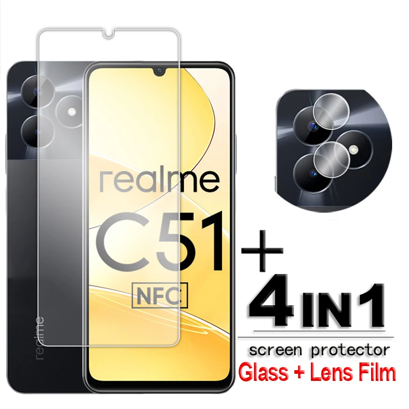 

Для Realme C51 стекло для Realme C51 4G закаленное стекло 6,67 дюйма прозрачная HD защита для экрана для Realme C51 пленка для объектива