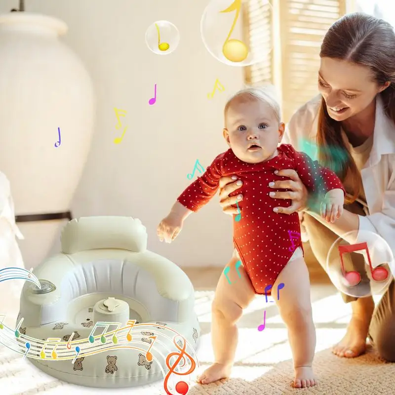 Inflatable Seat For Babies Blow Up Floor Toddler Seat Built-in Air Pump Blow Up Floor Chair For Beach Bed Grass Home Bathroom