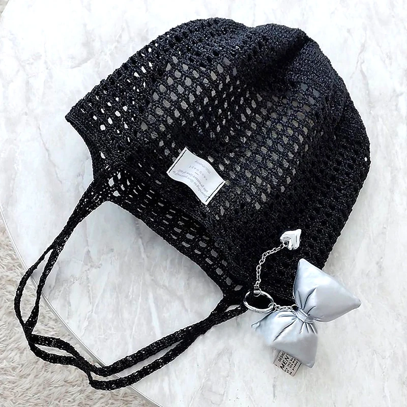 200g/ball Sparkling Crochet Knitted Yarn Handmade Handbag Thread Gold Silver White Black Handcrafts Yarn Diy Sewing Accessories 2