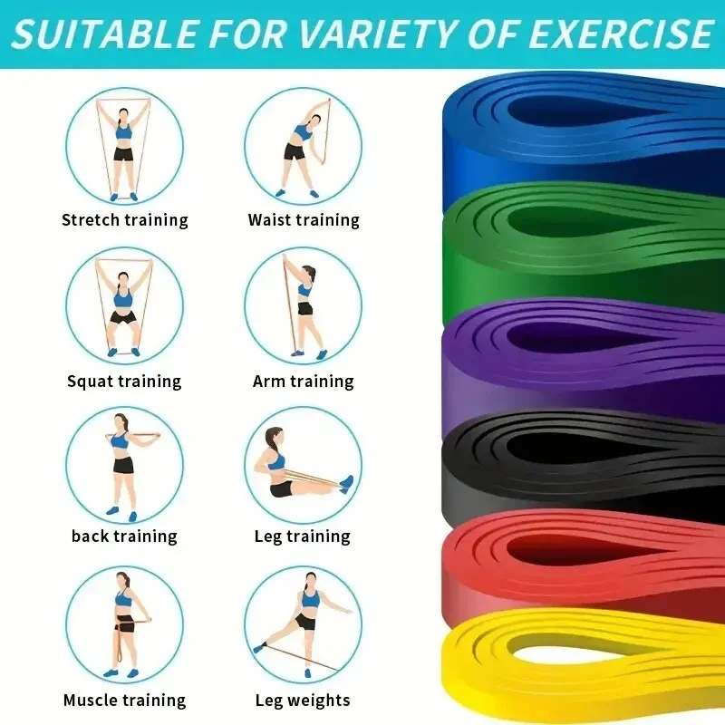 1/5Pcs Tpe Elastic Band Resistance Strength Training Sports Fitness Latex Pull-Up Ension Thick Circle Yoga Multi-Functional Hip - Image 5