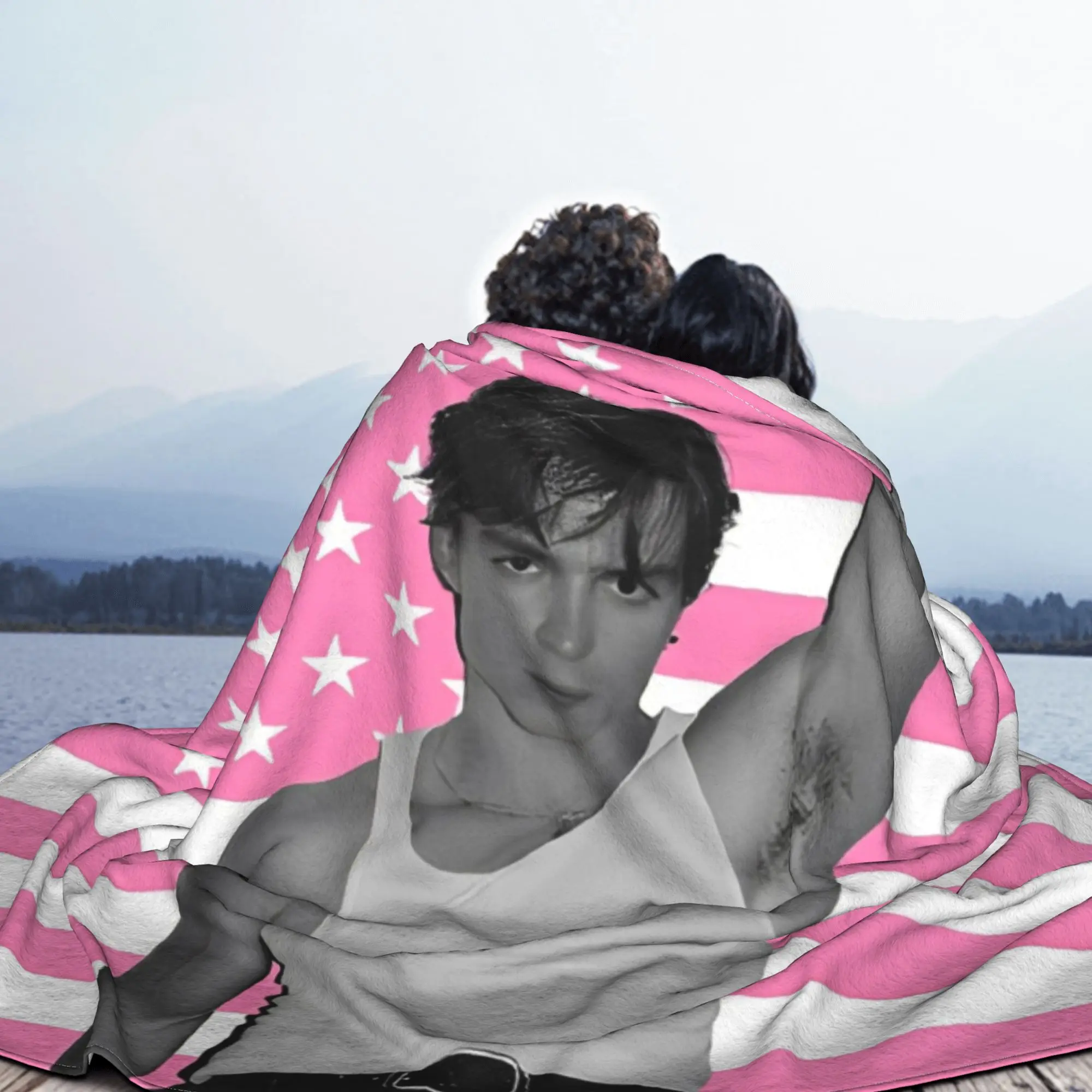 Nicholas Chavez Pink American Knitted Blanket  Flannel Throw Blanket Bed Sofa Decoration Soft Warm Bedspreads 3