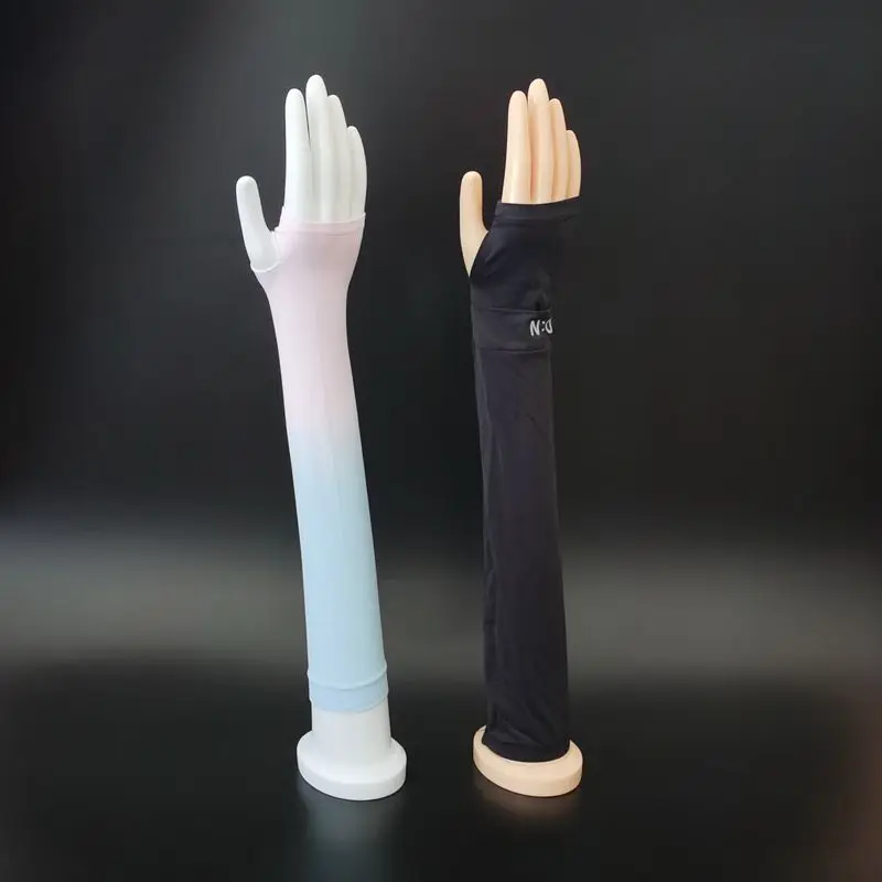 60cm 길이 여성용 오른손 모델 보철 손 긴팔 디스플레이 슬리브 아이스 슬리브 기침 방지 장갑 지지대 흰색 피부색