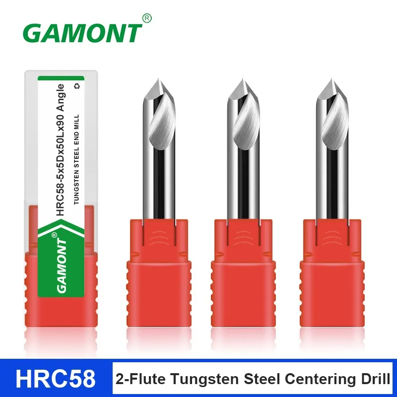 

GAMONT HRC58 2-Flute Tungsten Steel Carbide Special Centering Drill For Aluminum CNC Machining Centers Carving Machines Tool