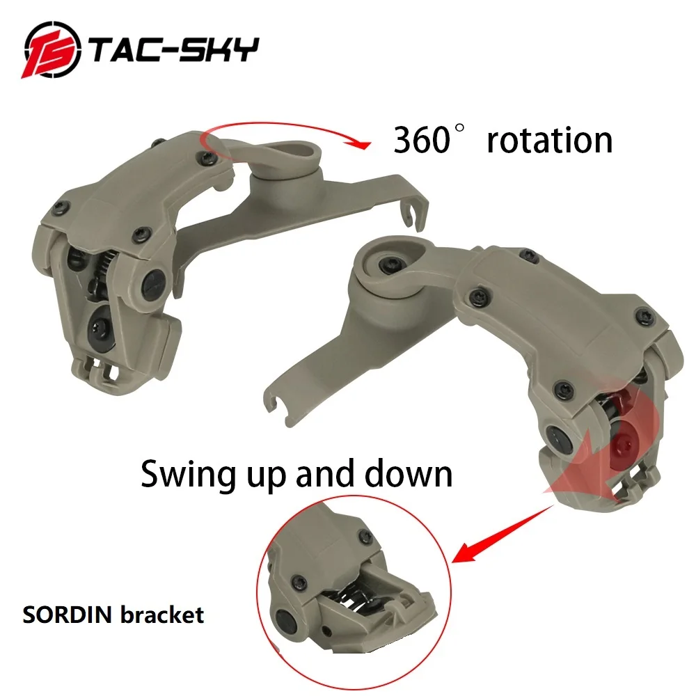 TS TAC-SKY Tactical Helmet Rail Adapter Mlok Helmet Mount  Compatible with Tactical Airsoft  MSA SORDIN  Shooting Headset