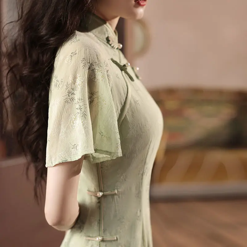 Vintage Loose Sleeve Chinese Traditional Female Long Qipao S To 2XL chinese dress