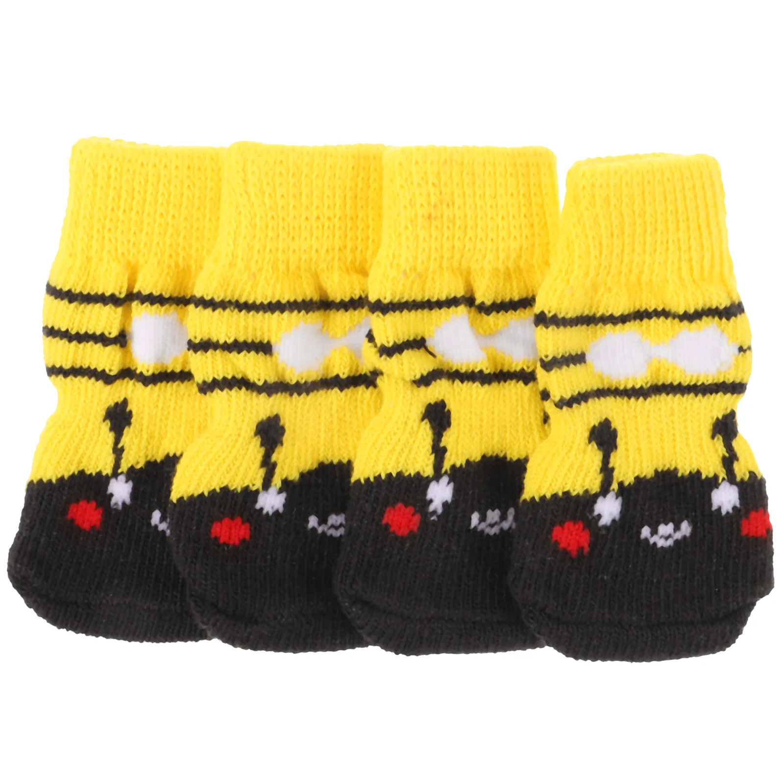

4pcs Universal Pet Dogs Socks Decorative Lovely Pet Socks Winter Dog Socks Supple Cotton Socks(S)