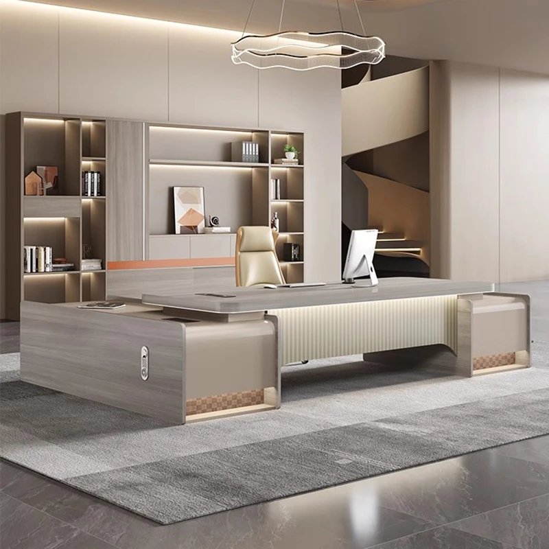 

Home Executive Conference Office Desk Storage Corner Bookshelf Luxury Long Desk Filing Gaming Mesa Escritorio Modern Furniture