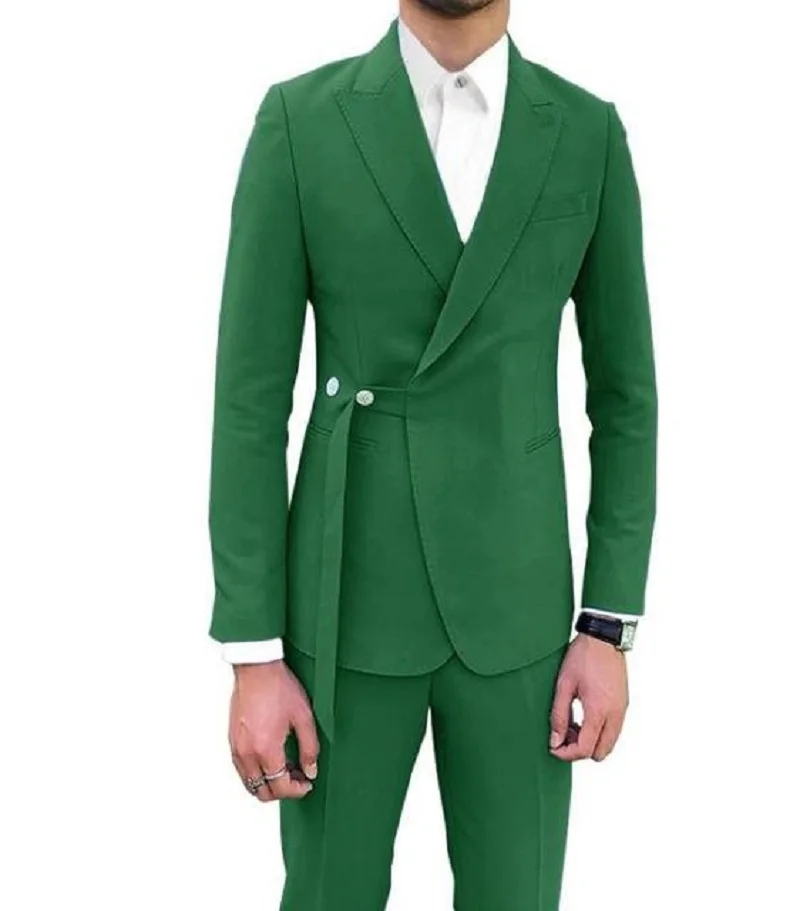 Light Blue 2 Pieces (Jacket+pants) Handsome Men Wedding Suit For Men Latest Coat Pant Business Suit Slim Mens Suits