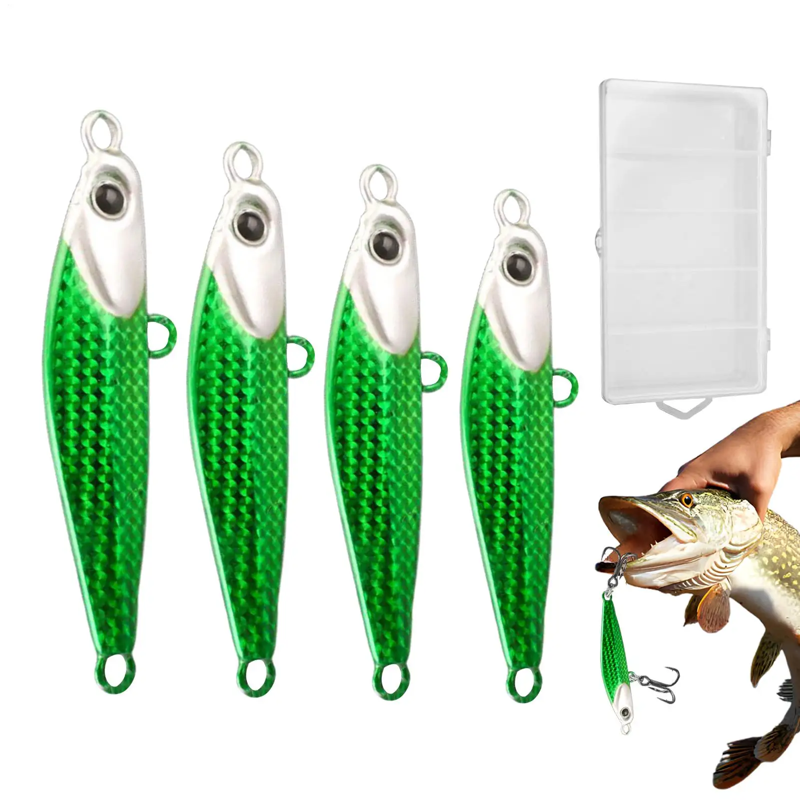 Fishing Lures For Freshwater 4 Pieces Metal Realistic Angling Baits Realistic Fishing Lures For Saltwater Freshwater Ice Lake