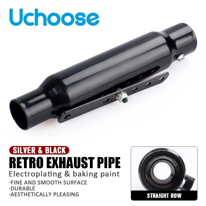 Silencieux D'échappement Moto Pour ADNOH/AHAMAY/IKUZUS - 540 Mm, Acier Inoxydable, Design Café Bobber/Chopper