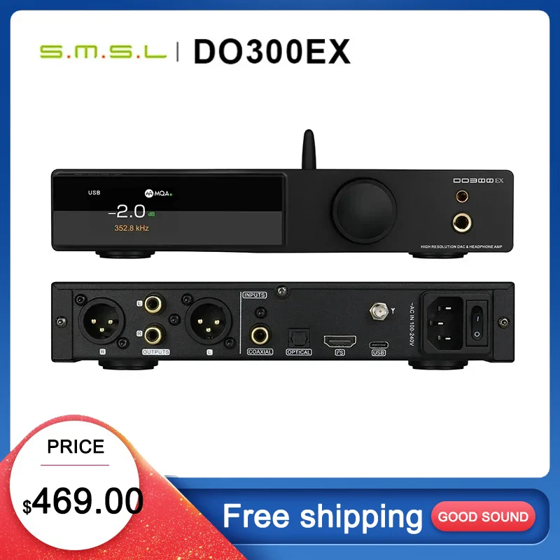 SMSL DO300EX аудио декодер и усилитель для наушников AK4191 AK4499EX DAC XMOS XU-316 ding DSD512 цифровой предусилитель 768 кГц