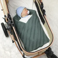 Newborn Baby Blanket Cotton Knit Infant Girl Boy Bedding Quilt 90*70CM Fashion Solid Toddler Stroller Swaddling Super Soft Plaid 4
