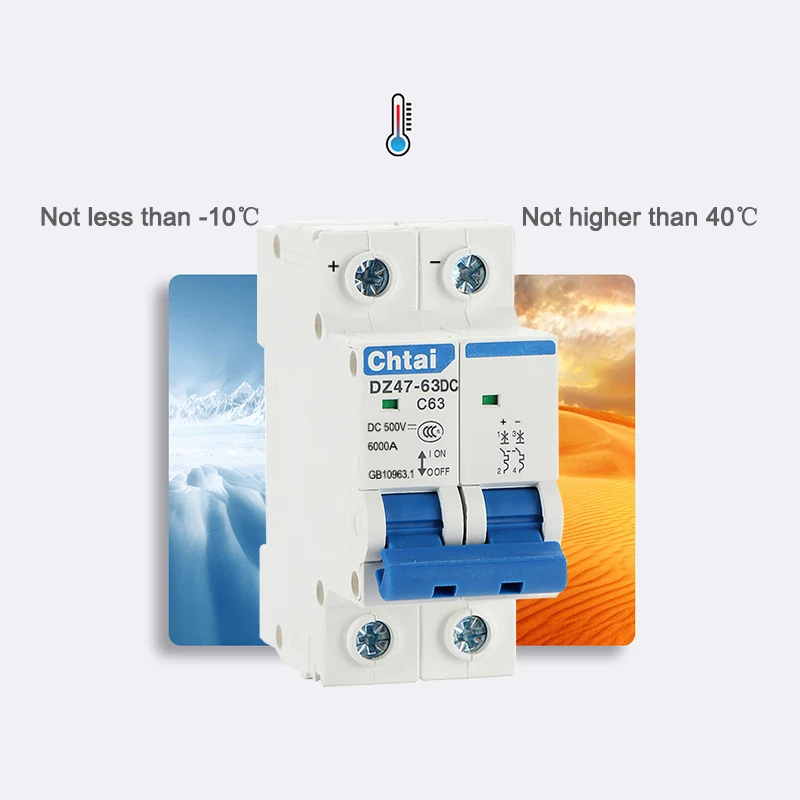 2P DC 500V 32A Mini Disjoncteur MCB Disjoncteur De Sécurité