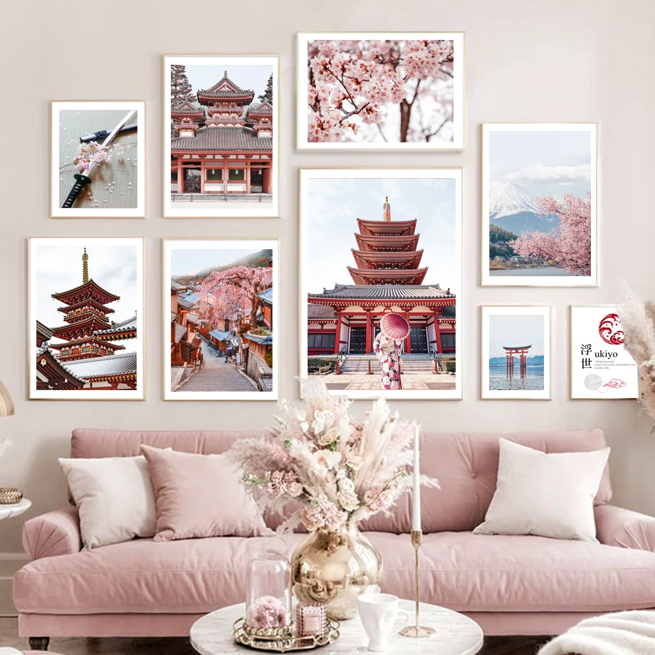 Japanese Ukiyo Canvas Painting Wall Art Mount Fuji Wall Pictures Landscape Posters and Prints for Living Room Home Decor Cuadros