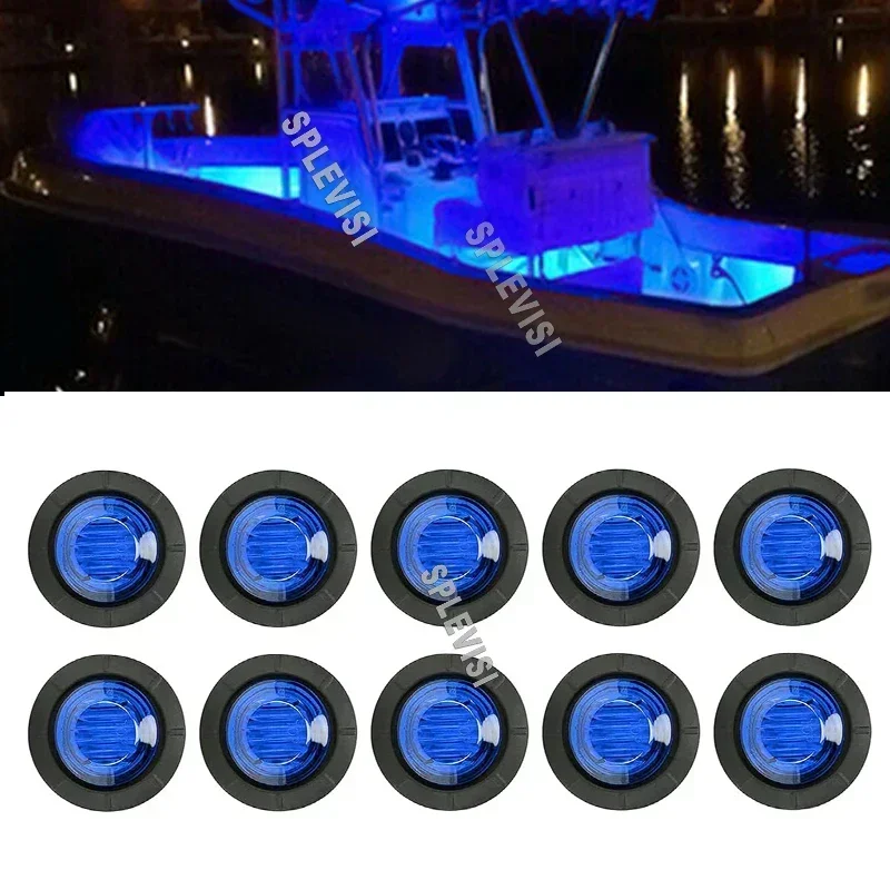 

10x Waterproof Marine Boat LED Lights, Interior Utility Navigation Lights Deck Courtesy Lights 12V for Yacht Boat Pontoon Kayak