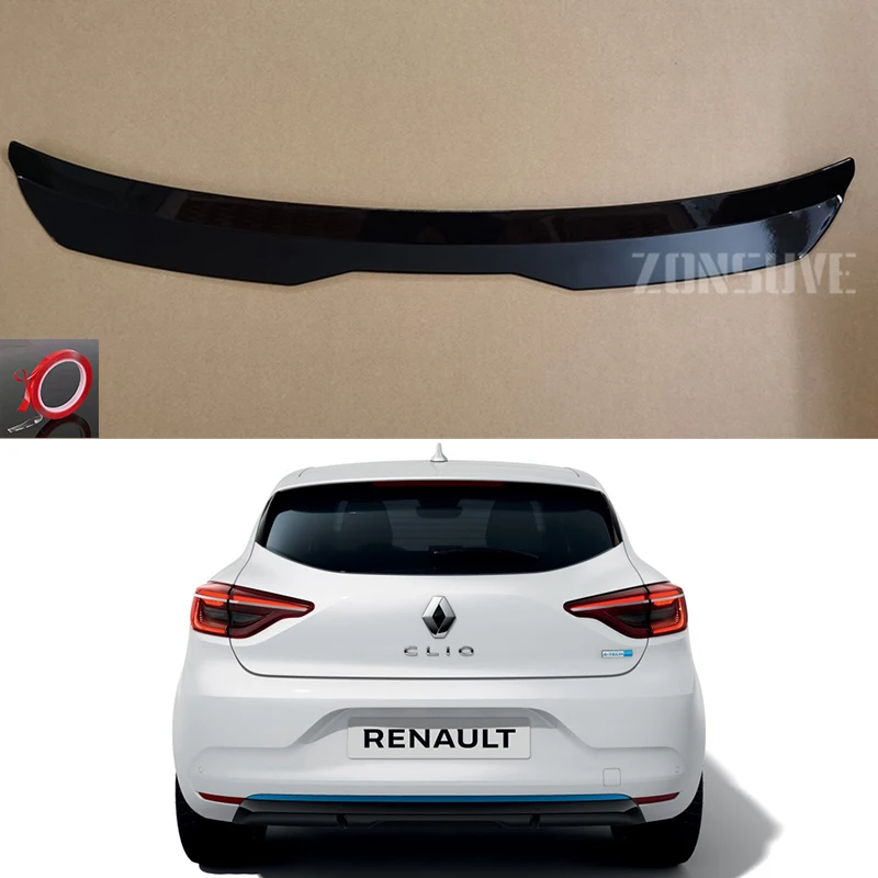 

For 2019--2024 Renault Clio Roof Spoiler Rear Wing Body Kit Accessories ABS Plastic SUV Hatchback Universal Gloss Black