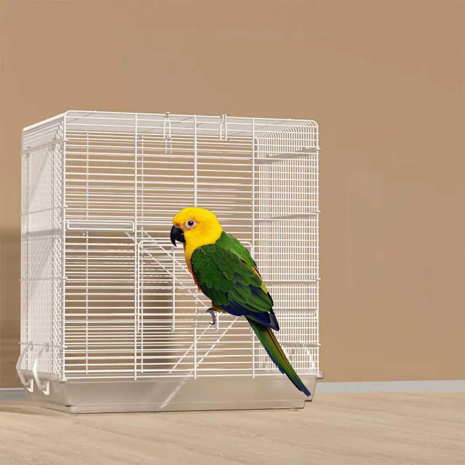 Bird Cage with Removable Bottom Tray Pet Supplies Decor with Handle Parrot Cage