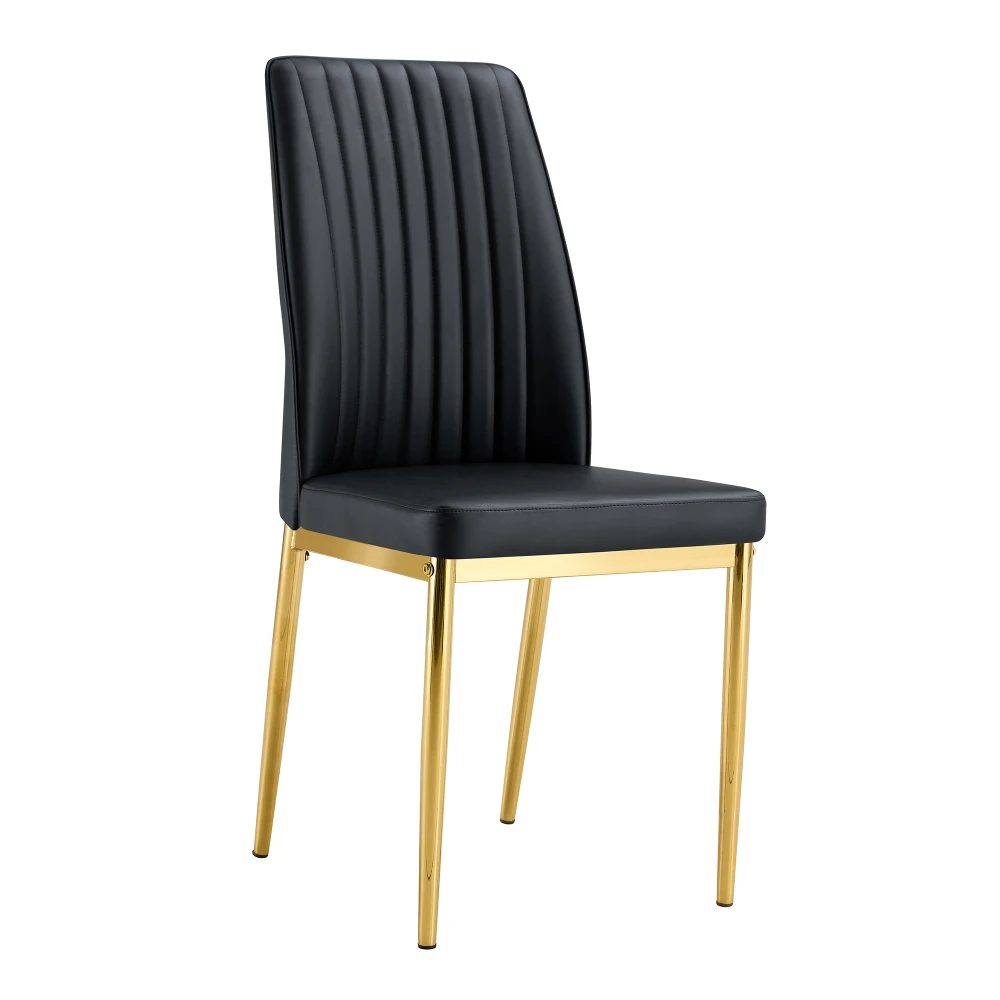 Modernes, ergonomisches 4-teiliges Esszimmerstuhl-Set – stabile silberne Metallbeine, gepolsterter Sitz aus weißem PU-Leder, stilvoll und elegant – Detail 29