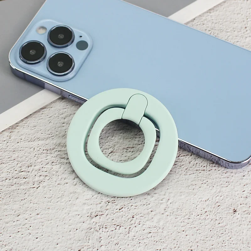 Magnetic Phone Ring Holder and Metal Stand with Removable Grip and Kickstand